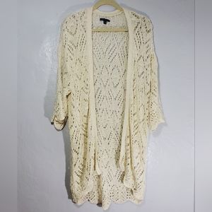 American Eagle Cream Crochet Cardigan Size M